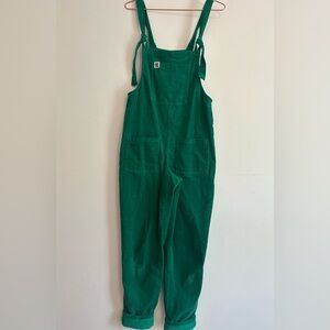 Lucy & Yak Organic Cotton Corduroy Dungarees in Meadow Green